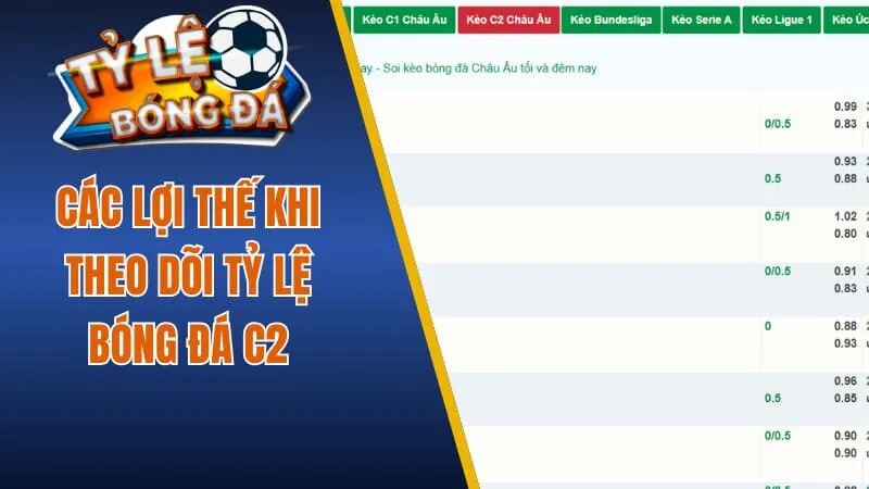 Các lợi thế khi theo dõi tỷ lệ cược bóng đá C2