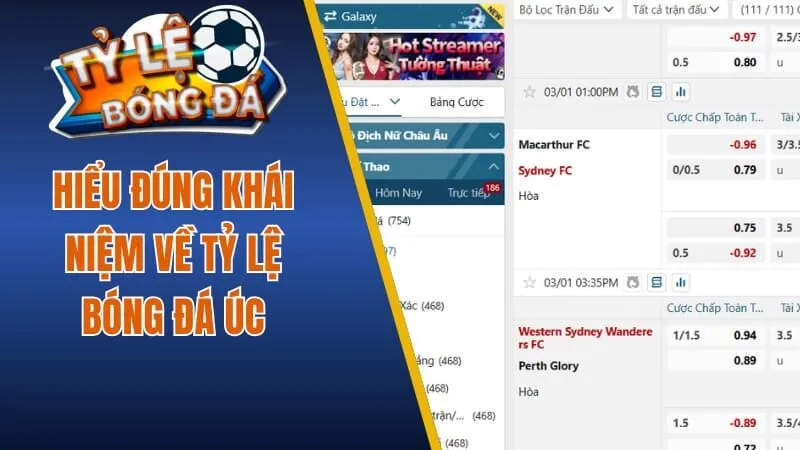 Khái niệm đúng về tỷ lệ bóng đá Úc