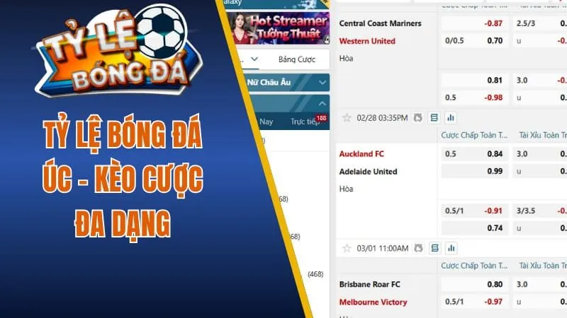 Tỷ lệ bóng đá úc